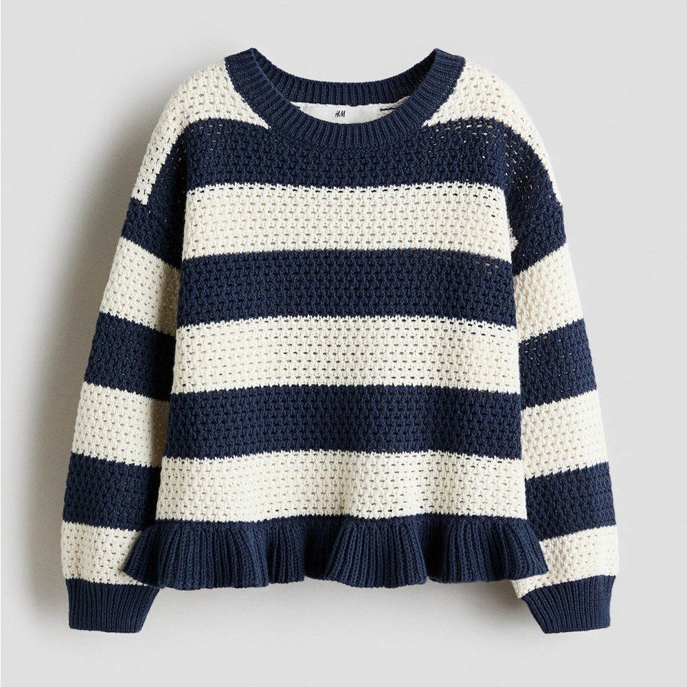 H&M KIDS OPENWORK COTTON KNIT SWEATER